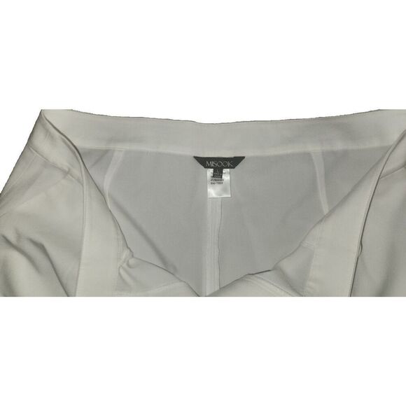New MISOOK Women's Naomi Wide Leg Woven Blend Pant, White - Vanity Fit Sz Large - Picture 7 of 7